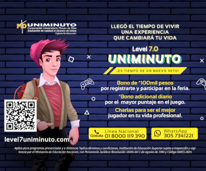 Personaje de videojuego de Feria Virtual Level 7.0 UNIMINUTO