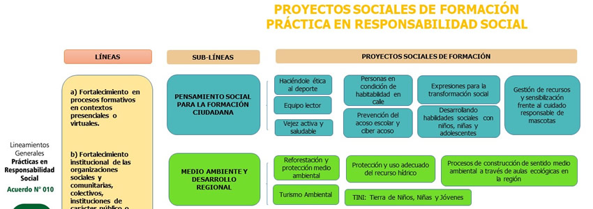 Líneas, Sub-Líneas y Proyectos sociales de formación