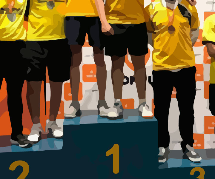 Copa U entregó tres oros, dos platas y dos bronces a UVD Estudiantes ganadores en el podio (efecto ilustración)