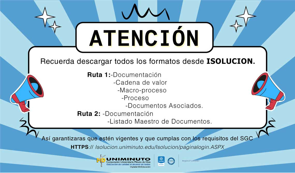Descarga de documentos en Isolución