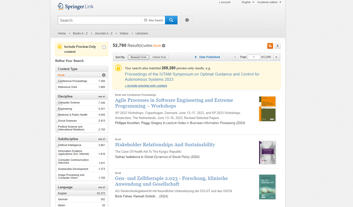 Springer e-books