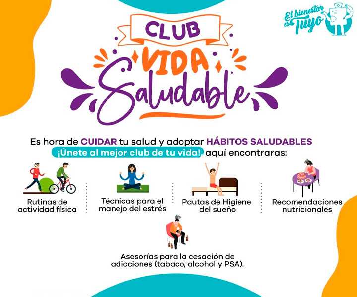 Banner publicitario Club de Hábitos Saludables de UNIMINUTO Virtual