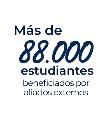 88 mil estudiantes beneficiados por aliados externos