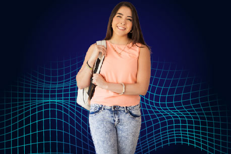 estudiante con un bolso