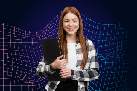 estudiante con cuaderno