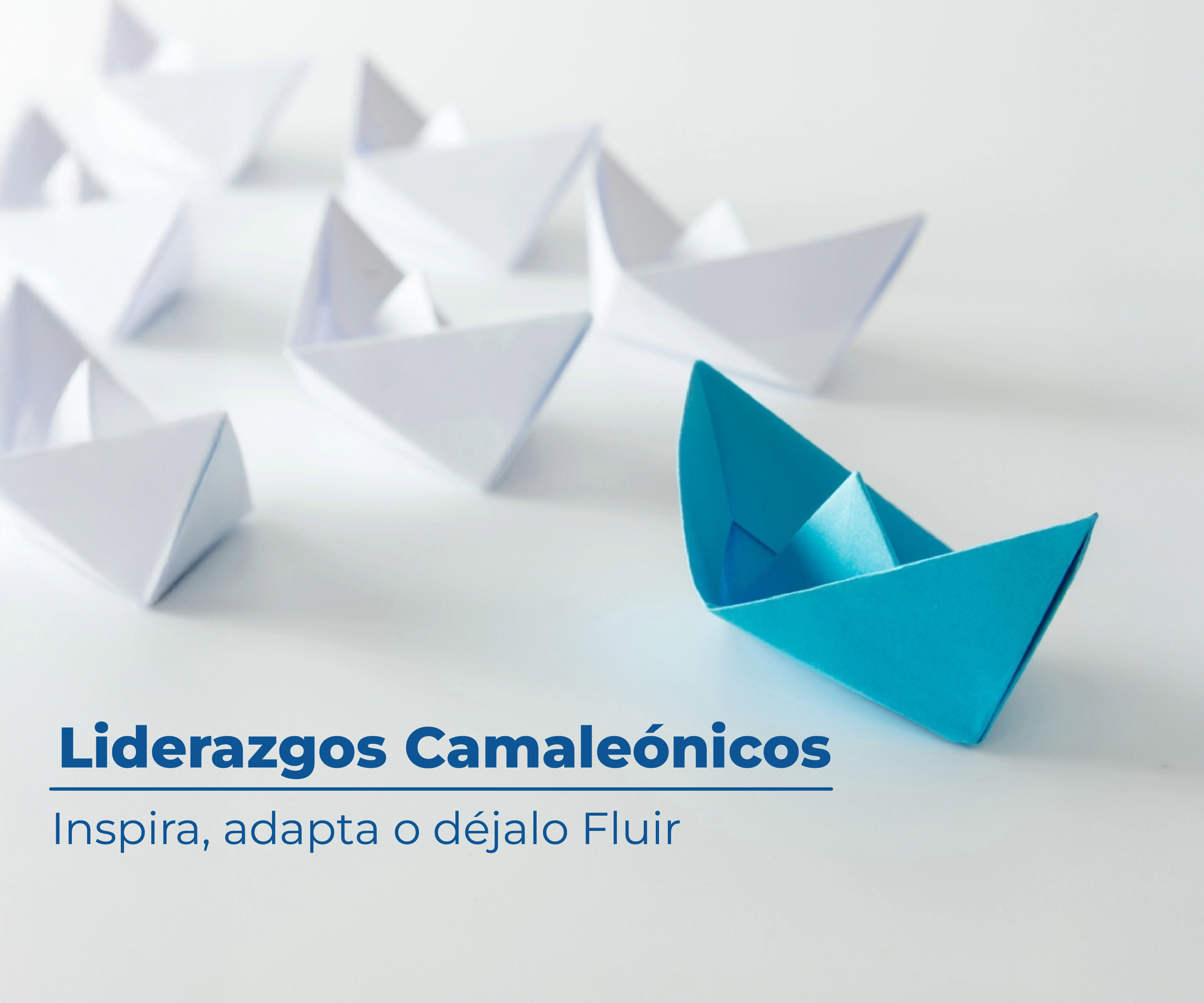 Barcos de papel, liderados por un barco de papel grande de color verde