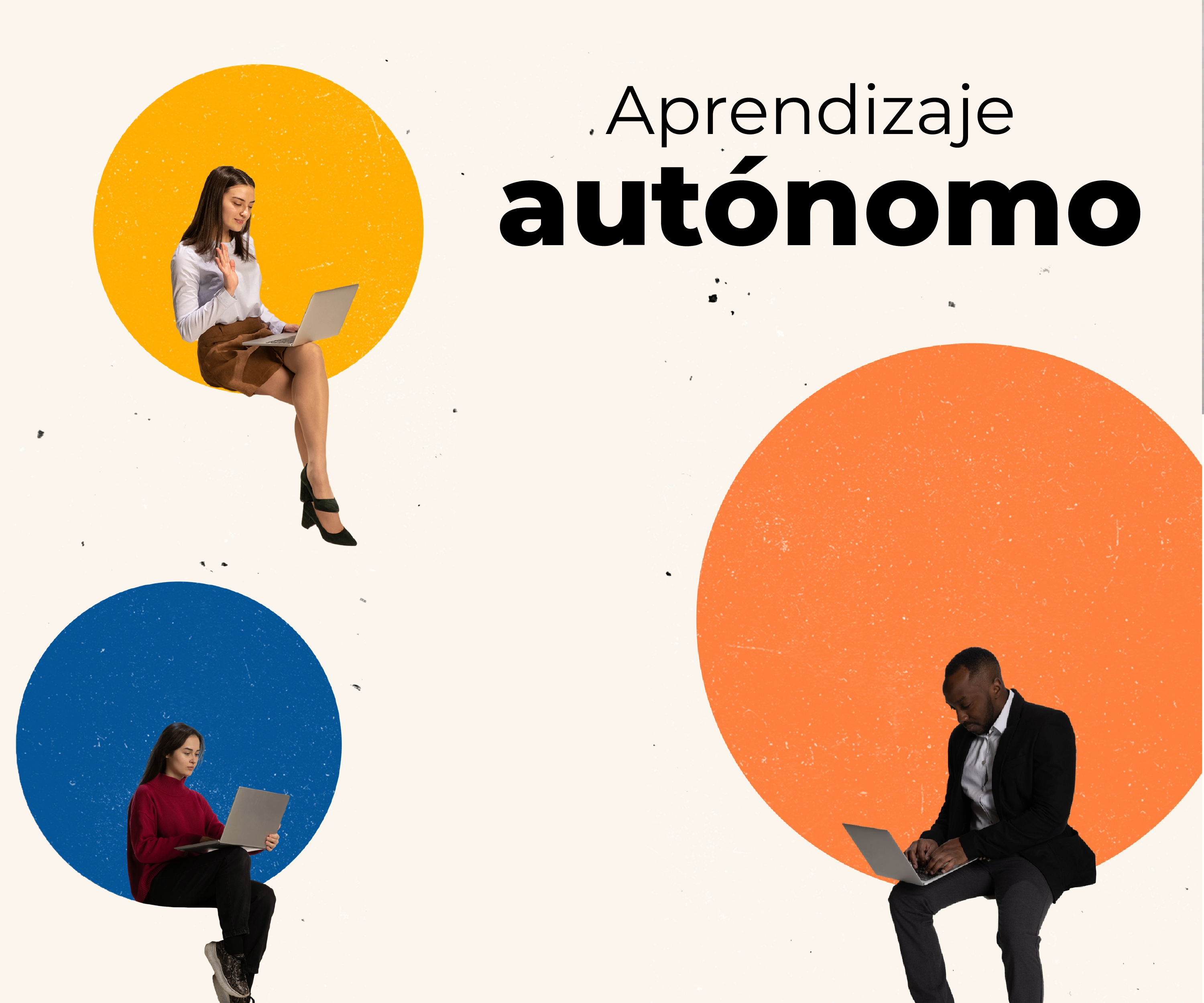 Diferentes tipos de Personas en círculos de tamaños y colores diversos