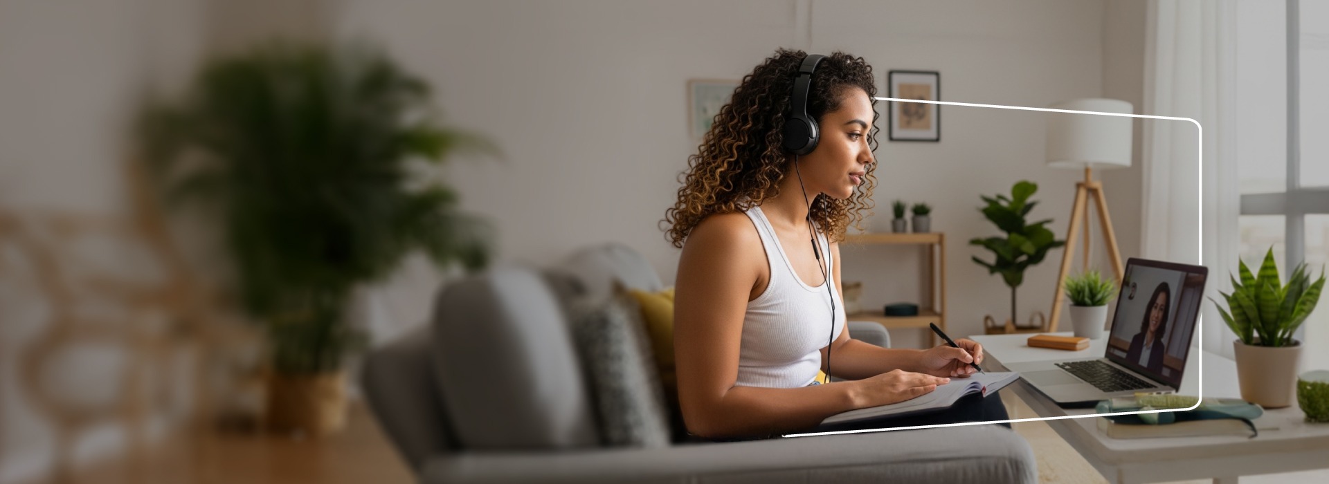 Foto de estudiante navegando en computador 