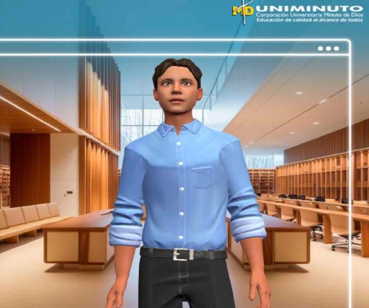 imagen del agente IA Max que acompaña a los estudiantes de UNIMINUTO para las pruebas Saber Más