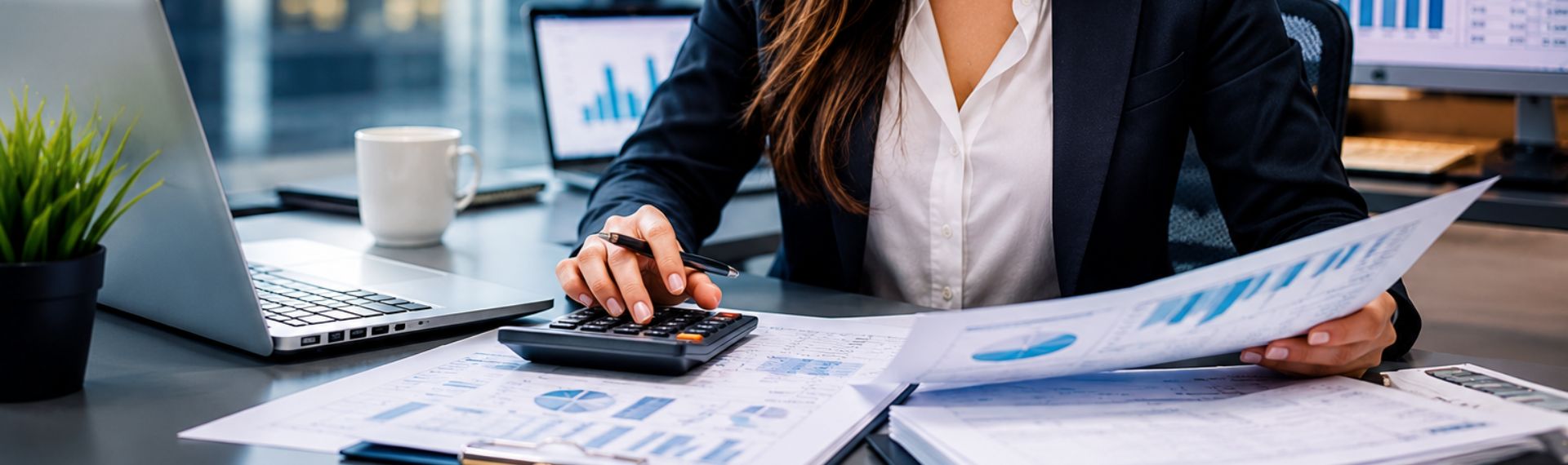 Mujer trabajando en contabilidad