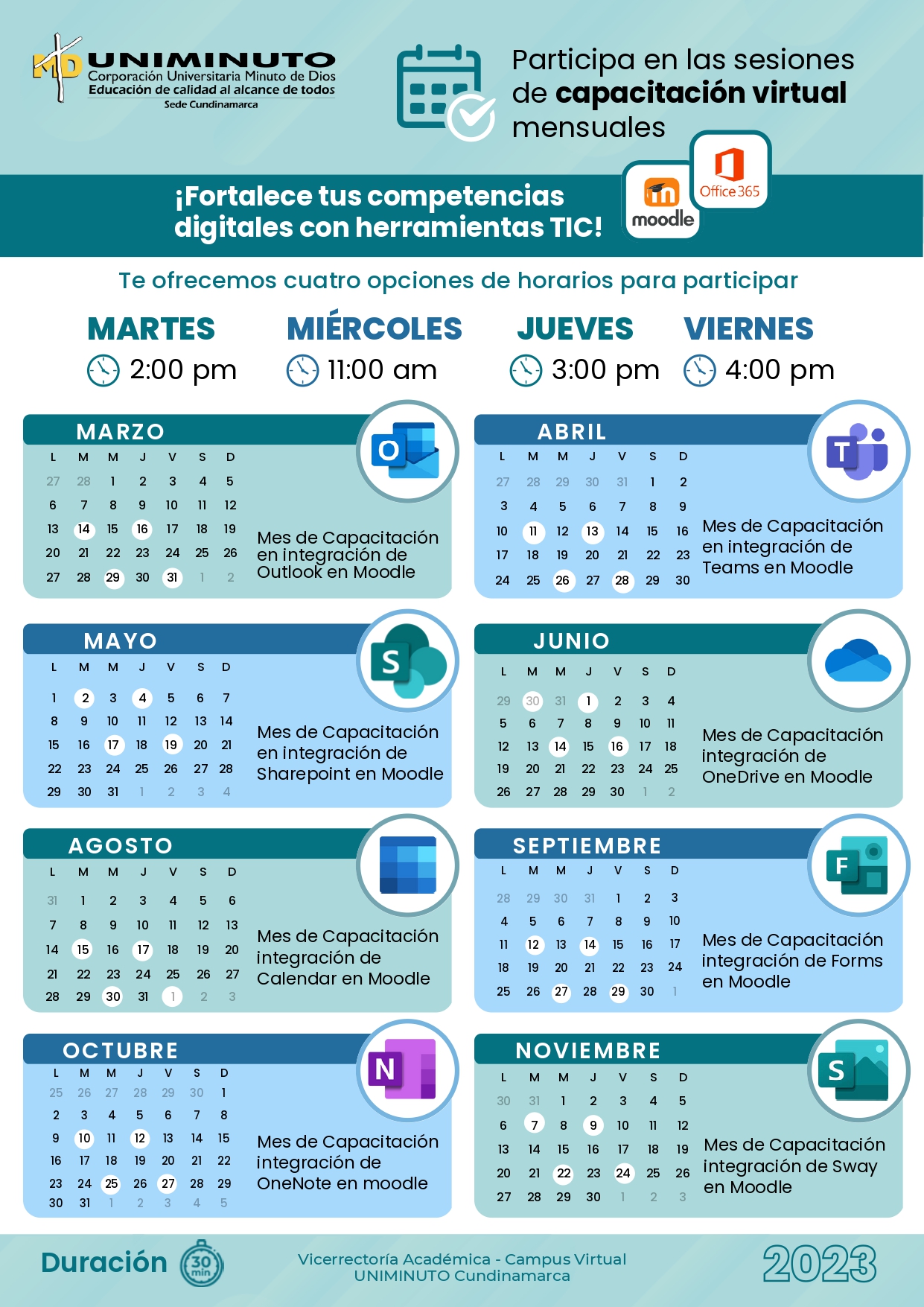 Calendario capacitaciones