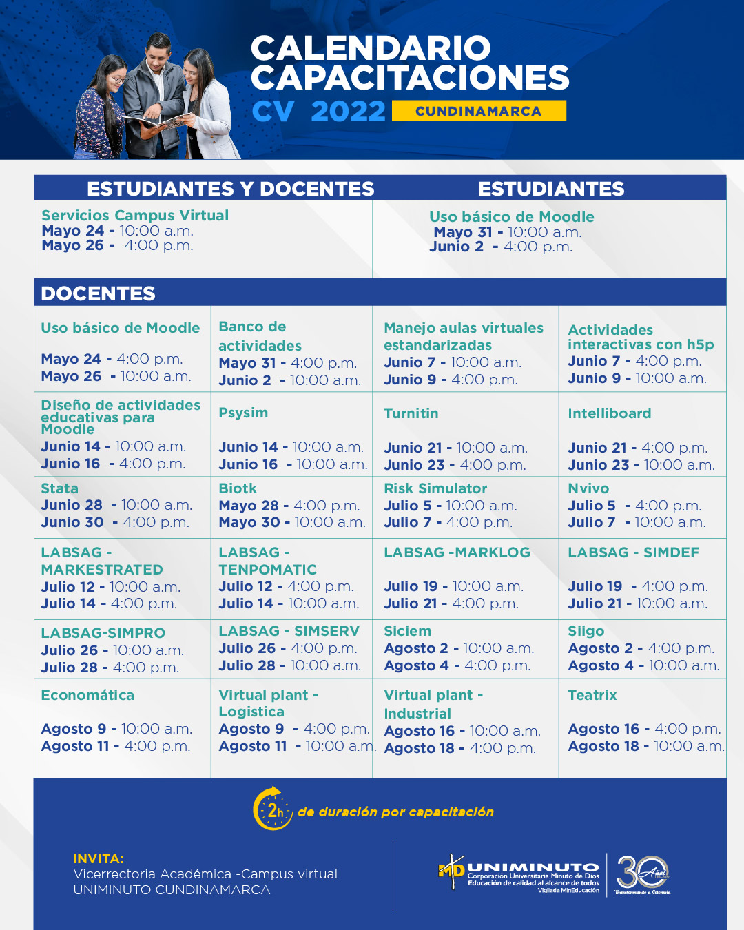 Calendario Campus Virtual