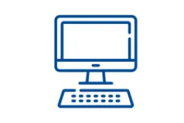 ícono de un computador con su teclado y monitor 