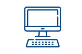 ícono de un computador con su teclado y monitor 