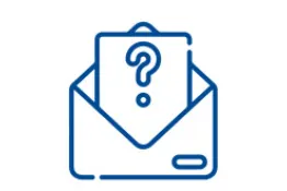 ícono de un símbolo de sobre de carta con su hoja insertada y un signo de interrogación