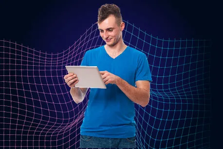 estudiante con una tablet