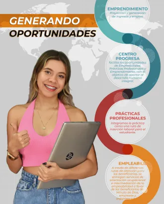 Centro Progresa EPE desarrolla un portafolio de servicios para estudiantes y egresados UNIMINUTO Centro Occidente. 