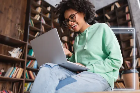 Estudiante en computador