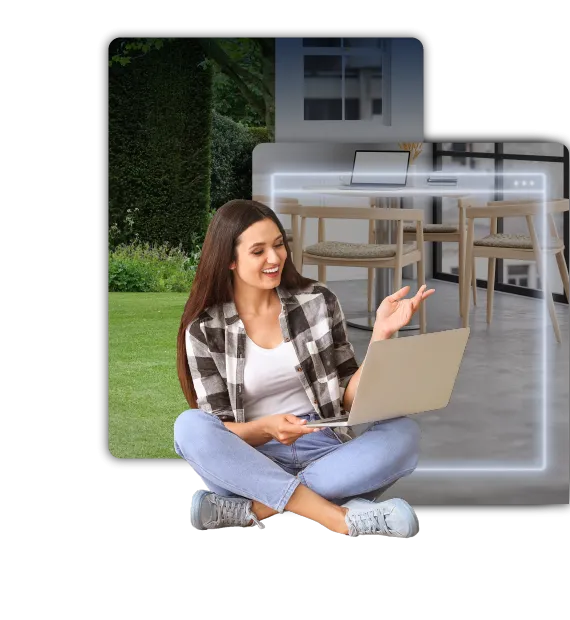 Estudiante navegando en computador