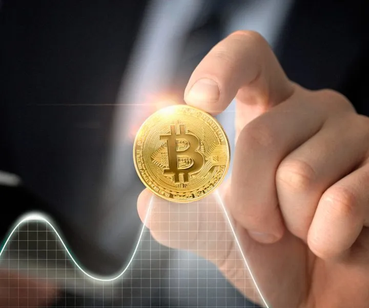 mano sosteniendo bitcoin