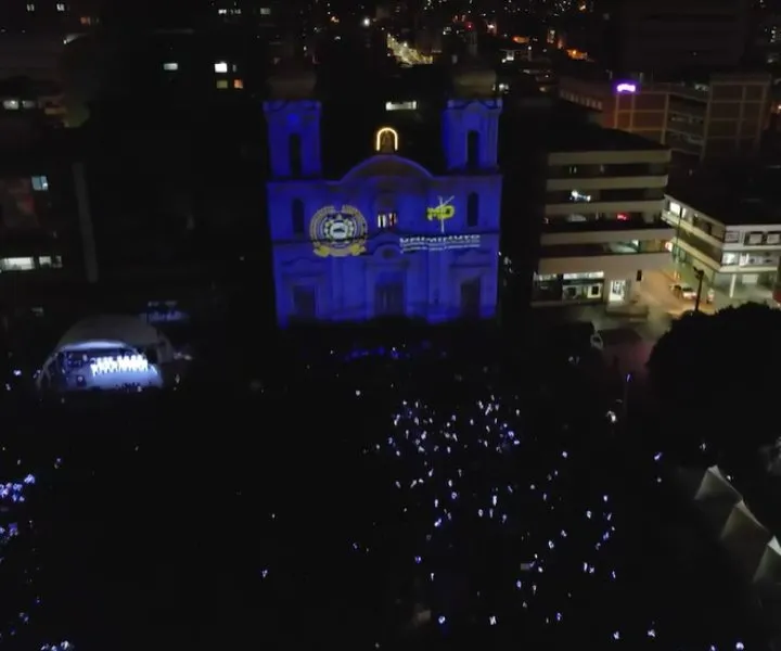 Videomapping proyectado en el centro de Duitama
