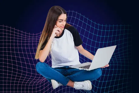 estudiante con computador portátil