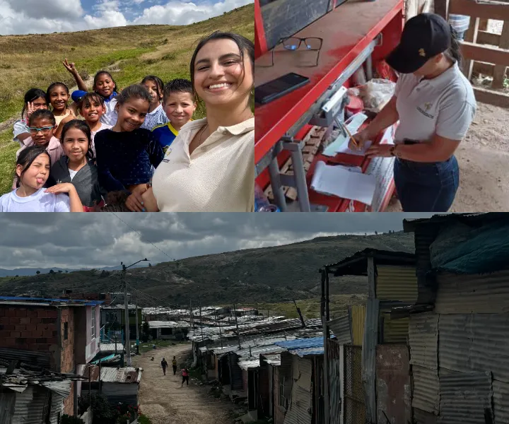 Collage de fotos de estudiantes en inmersión