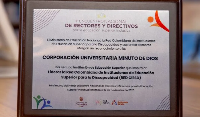 Reconocimiento por ser una IES que inspira Liderar la Red Colombiana de Instituciones de Educación Superior para la Discapacidad (RED CIESD)