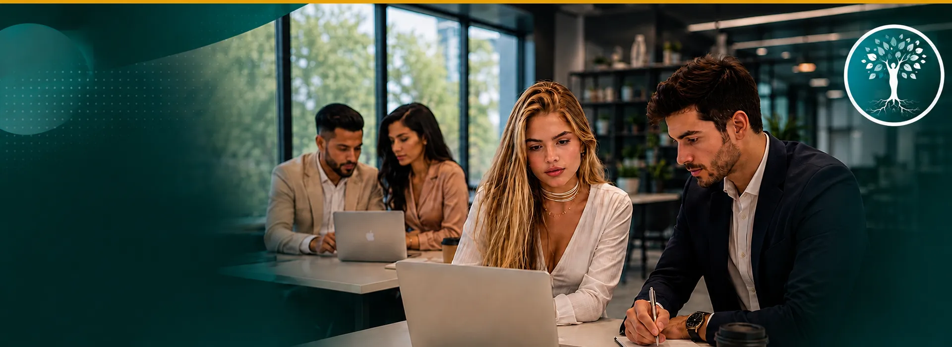 Foto de personas estudiando