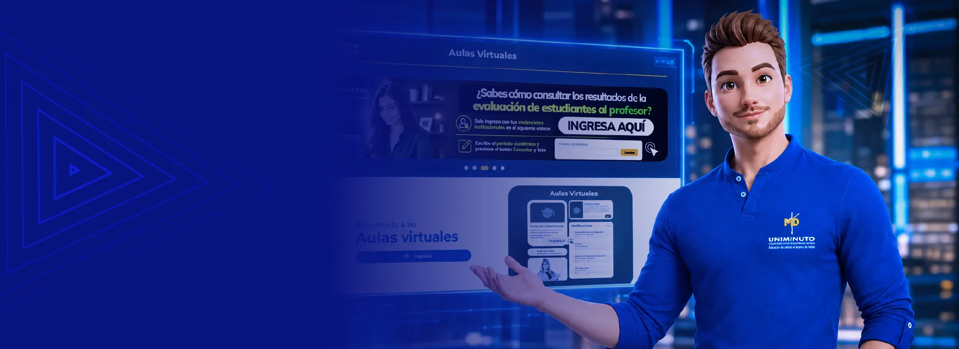 Banner con avatar de LEO, agente de IA