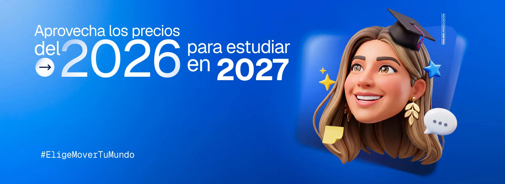 Banner con texto: tu 2027 comienza hoy, con precios de matrícula 2026 