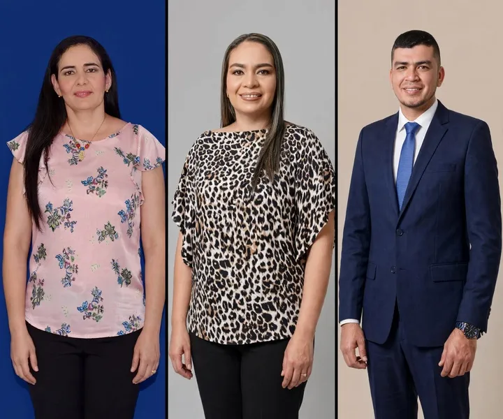 De izquierda a derecha: Dinory Serrato Rojas, Alexsandra Molano y Hernán David Romero Reyes.