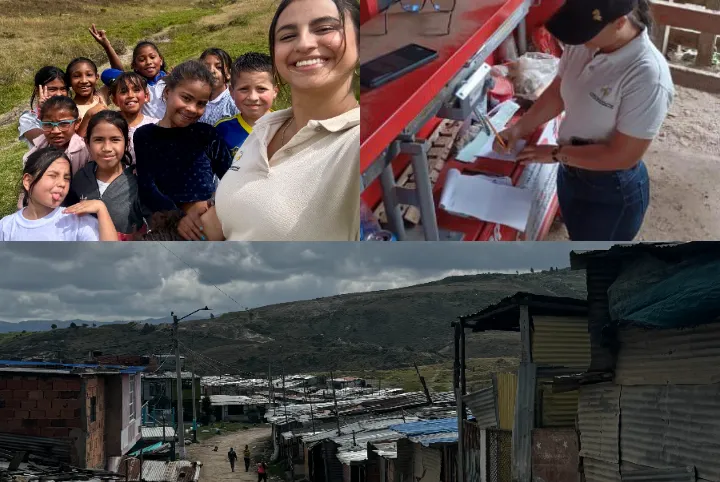 Collage de fotos de estudiantes en inmersión