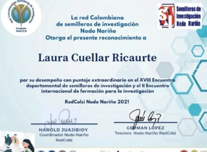 reconocimiento a Laura Cuellar del Centro Regional Pasto