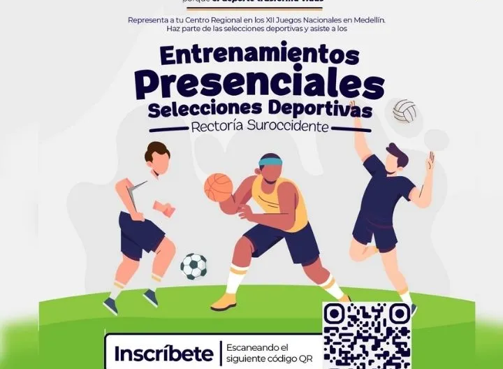 Pieza gráfica de convocatoria Selecciones Deportivas UNIMINUTO Suroccidente