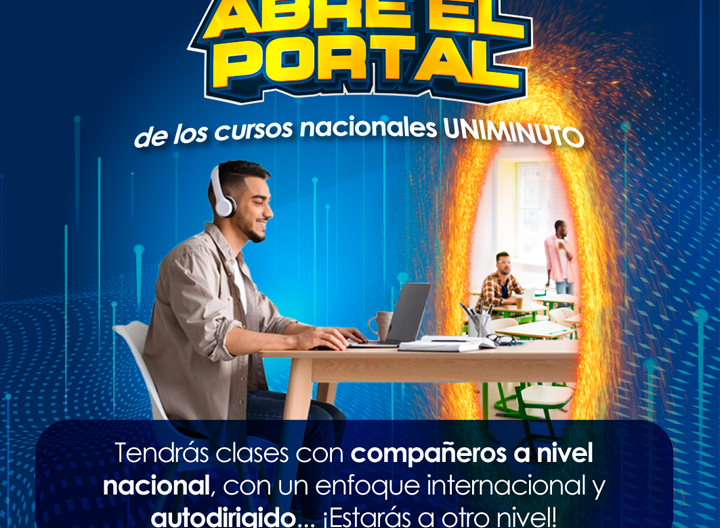 Estudiante abriendo el portal Cursos Nacionales