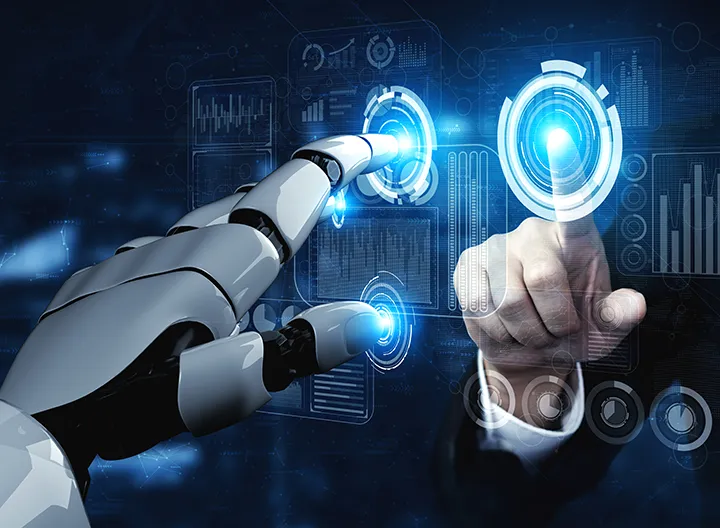 mano de robot y mano de humano