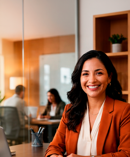 mujer sonriente 