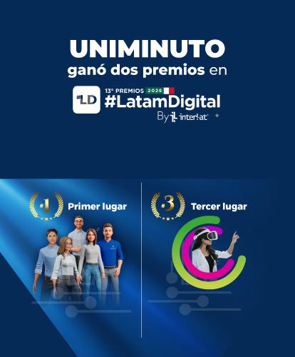 Banner sobre premios latam digital obtenidos por UNIMINUTO 
