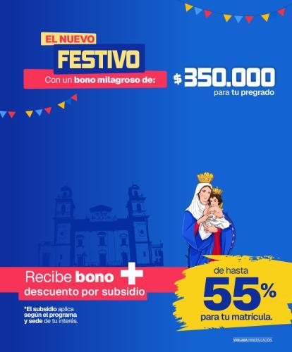 Banner de campaña "se nos apareció la virgen" con un bono de hasta $350.000 